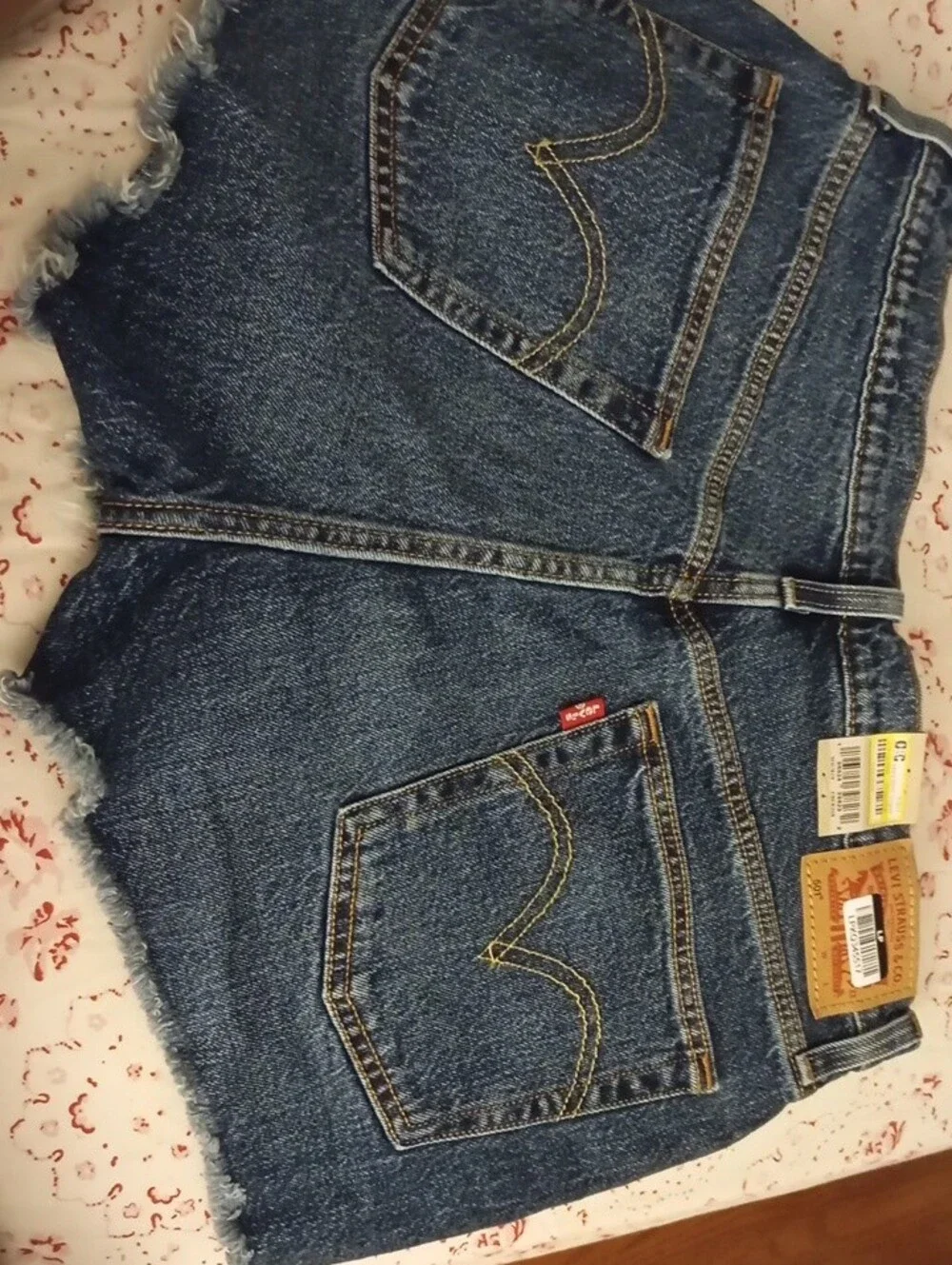 Levi's Blue Distressed Denim Cutoff Shorts
